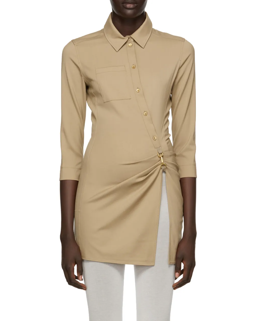 Ruched Long-Sleeved Top