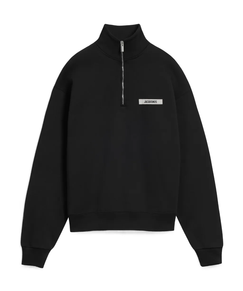 Logo Patch Quarter-Zip Sweater