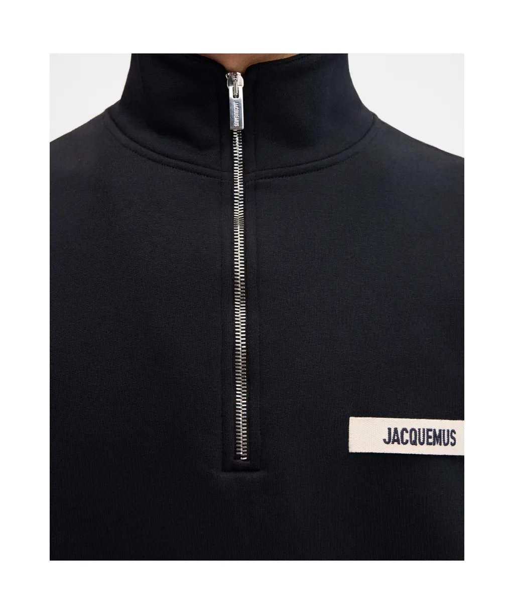 Logo Patch Quarter-Zip Sweater