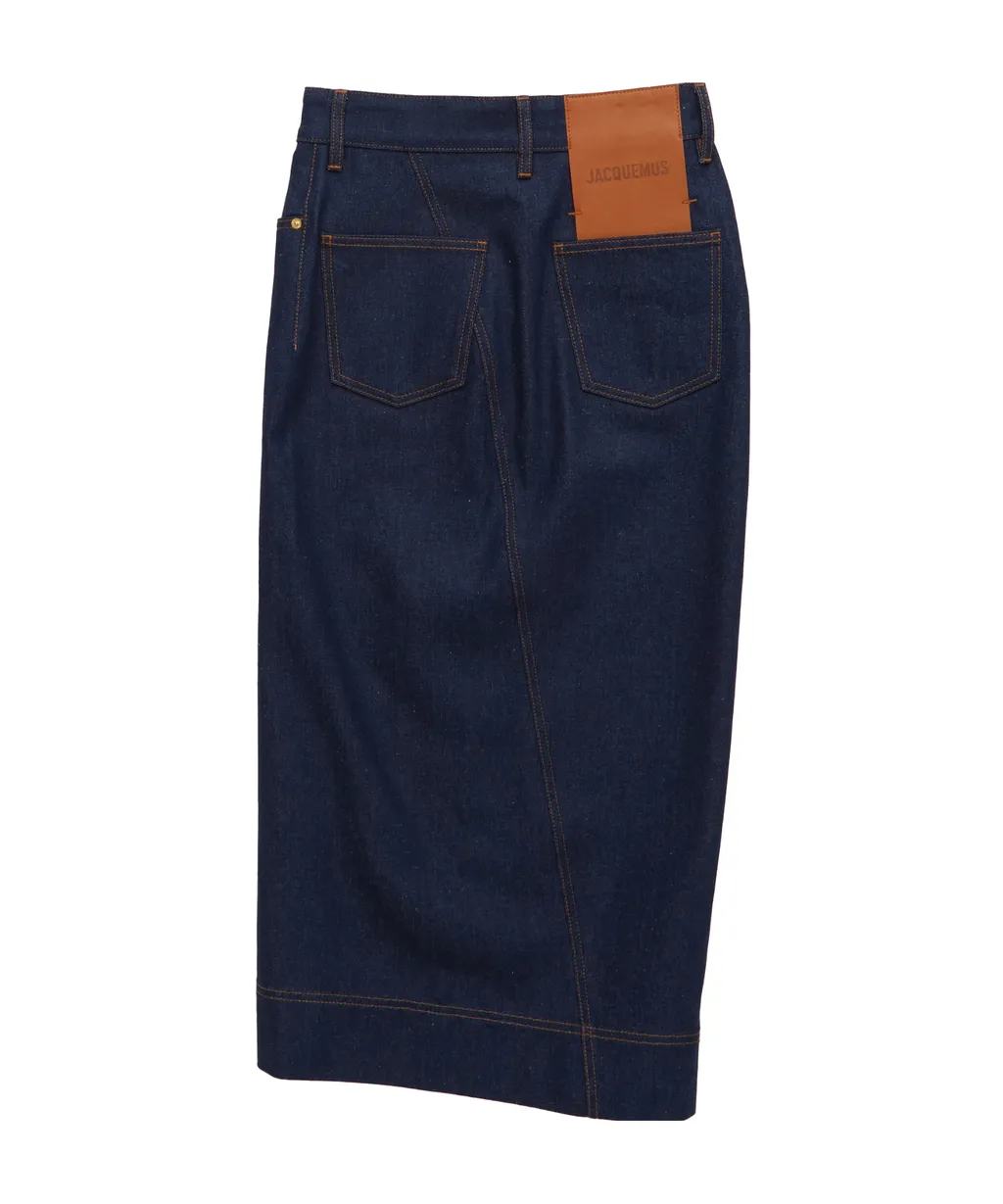 Overlapping Denim Skirt