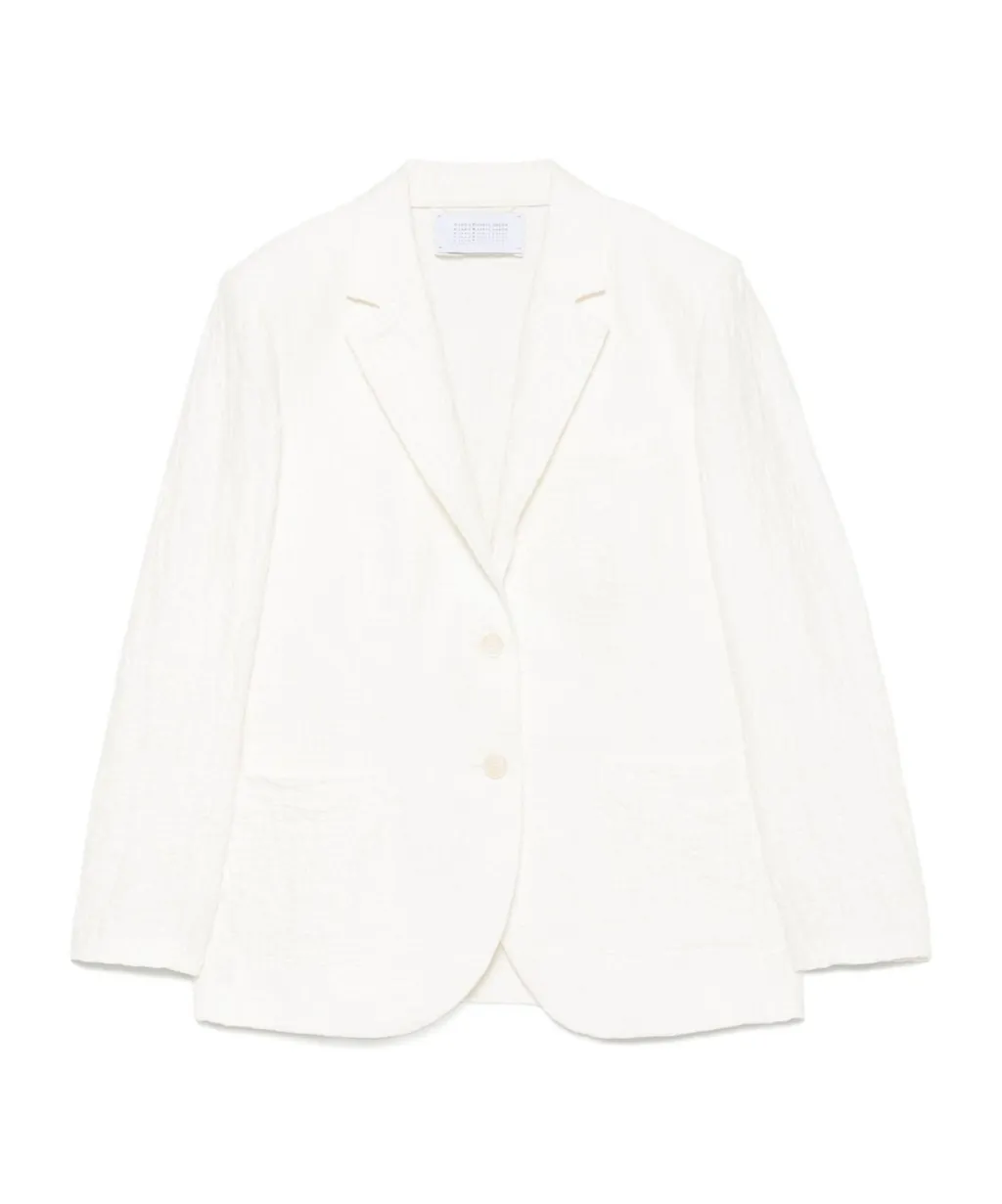 Crinkled Shoulder-Pads Blazer