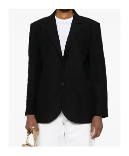 Crinkled-Finish Blazer