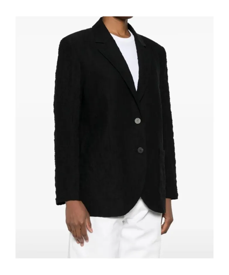 Crinkled-Finish Blazer