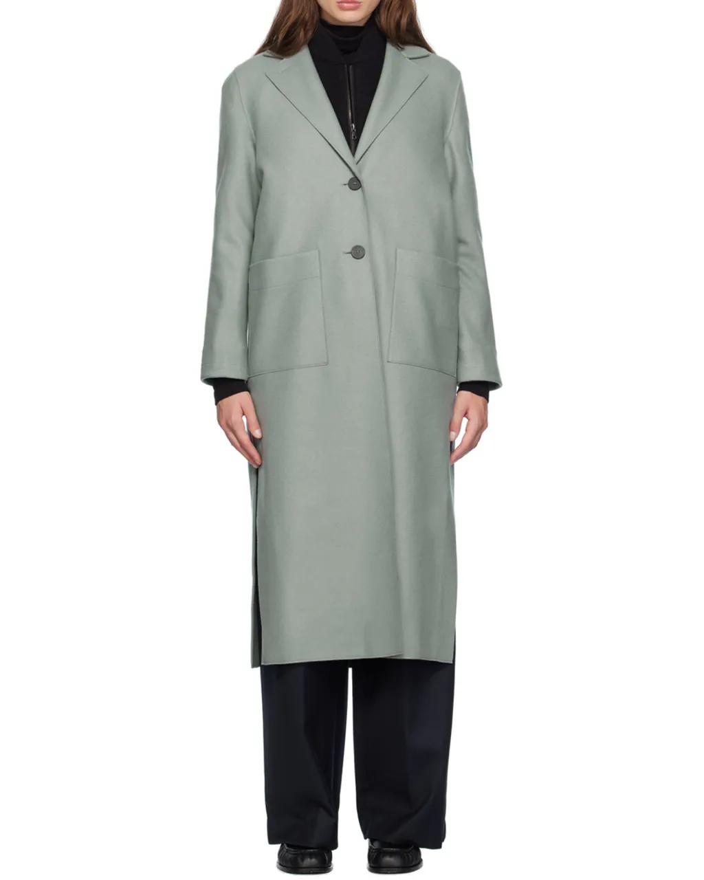 Long Boxy Single-Breasted Coat