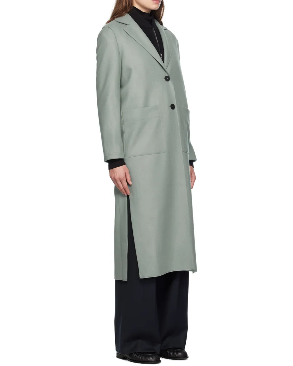 Long Boxy Single-Breasted Coat