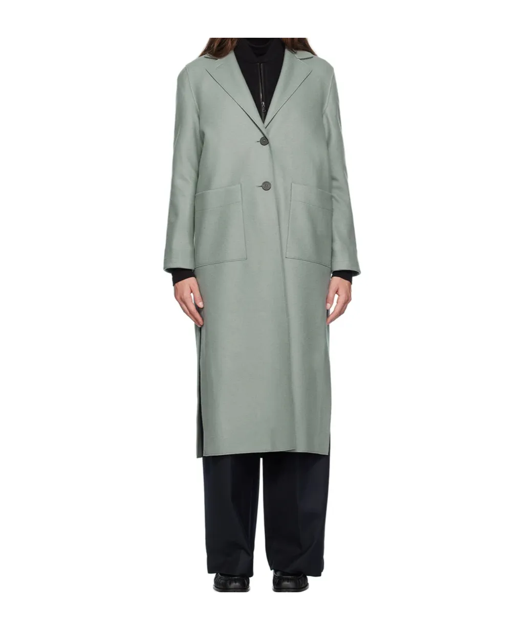 Long Boxy Single-Breasted Coat
