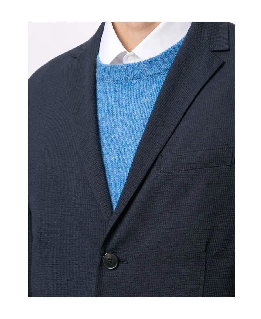 Textured Single-Breasted Blazer