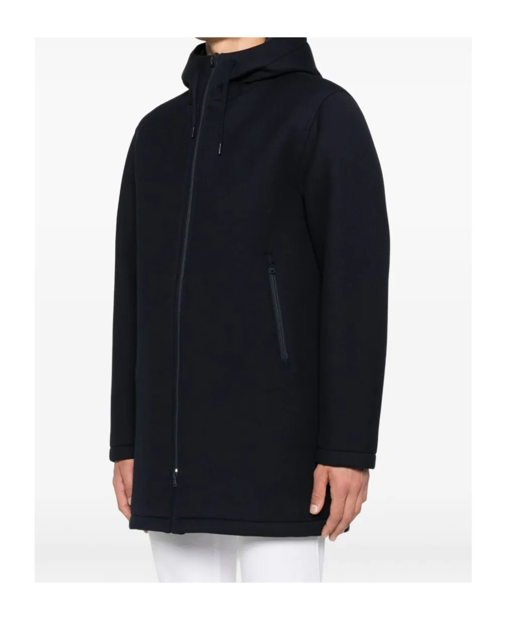 Long Hooded Drawstring Coat