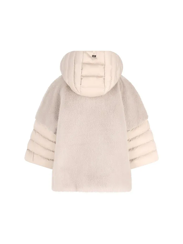 Quilted-Panel Faux-Fur Jacket