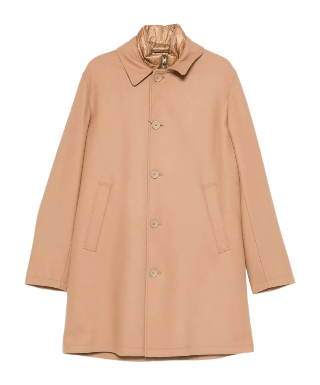 Button-Fastening Wool-Blend Coat