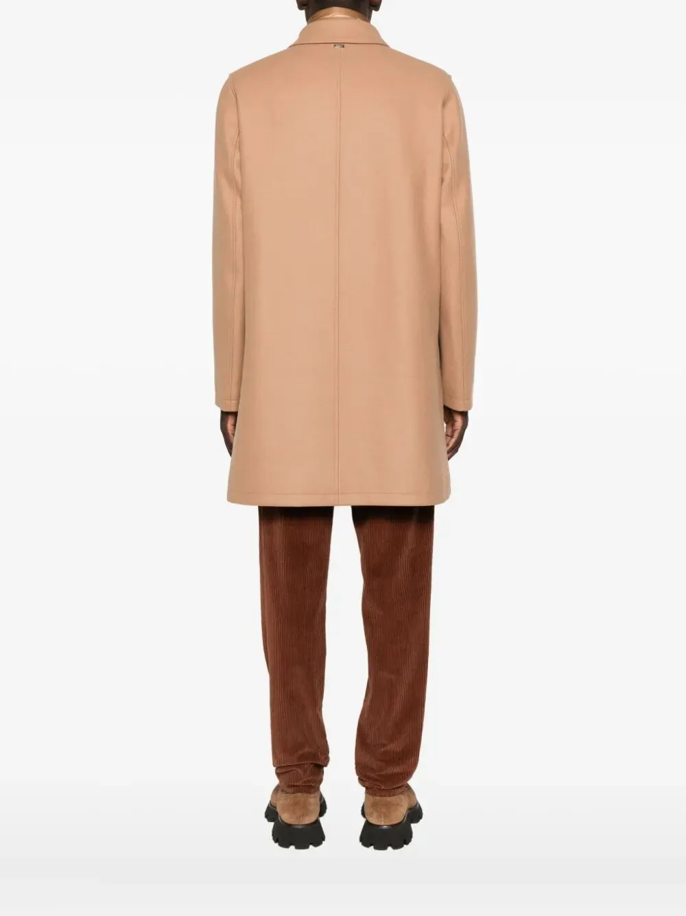 Button-Fastening Wool-Blend Coat