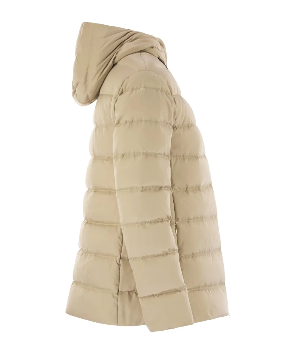 Zip-Up Hooded Down Jacket