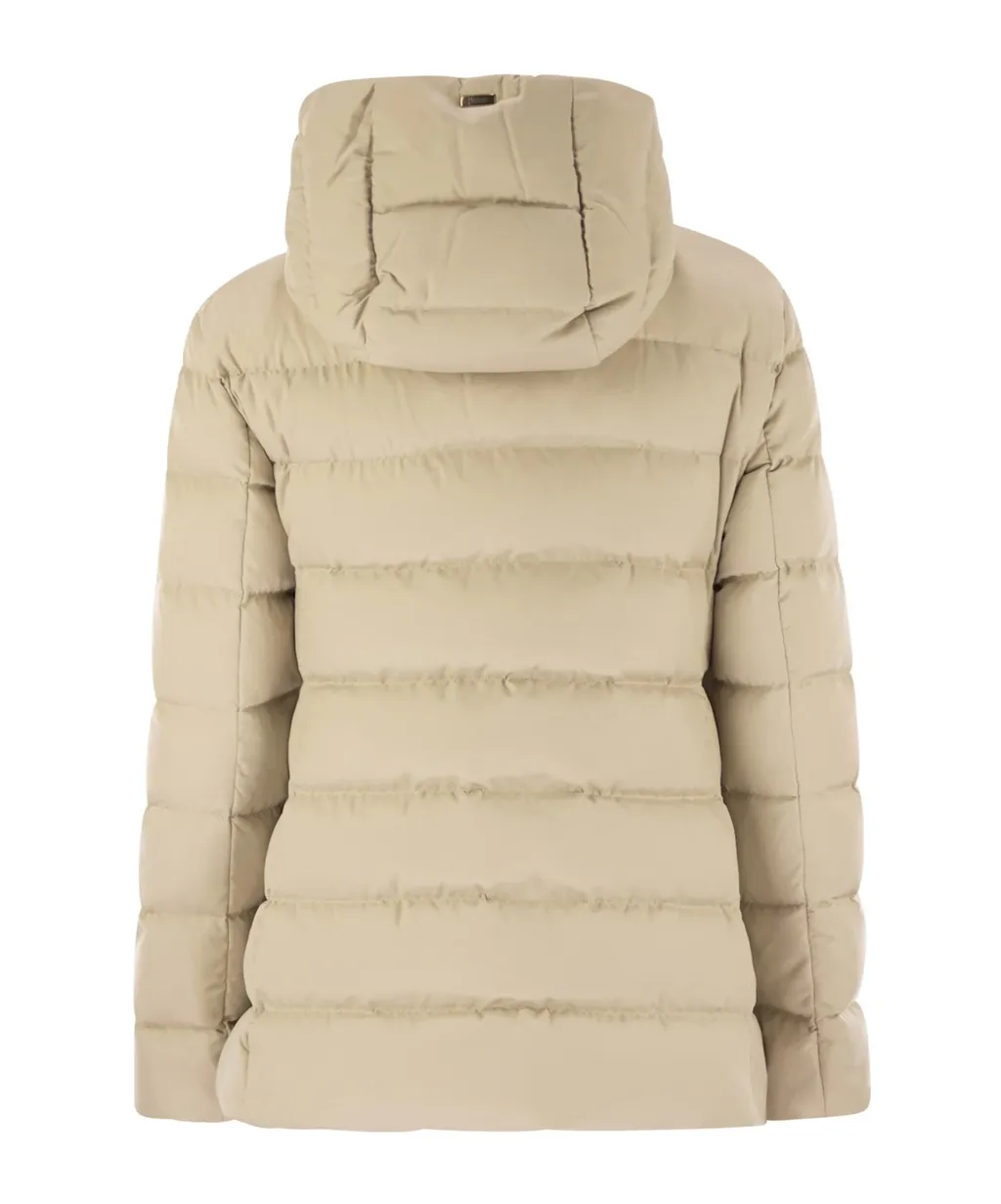 Zip-Up Hooded Down Jacket