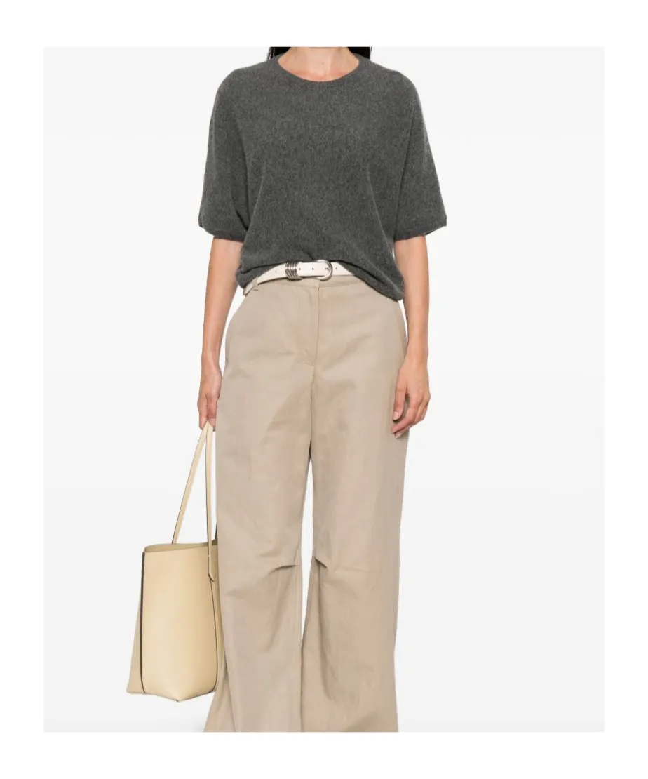 Short-Sleeve Cashmere Top