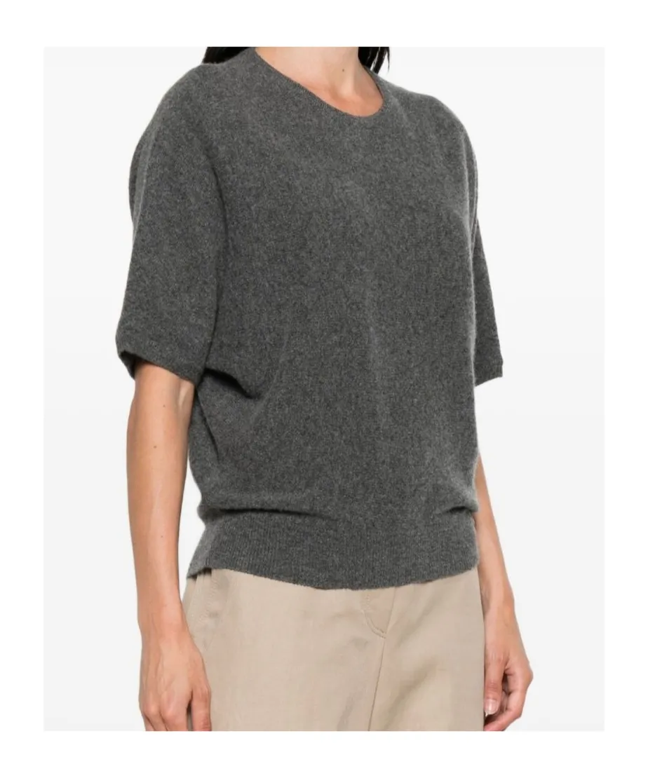 Short-Sleeve Cashmere Top