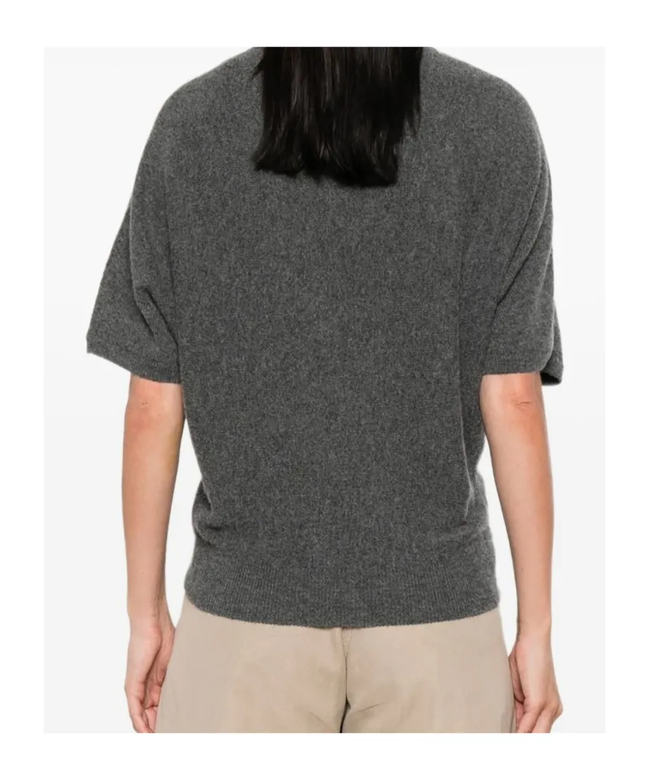 Short-Sleeve Cashmere Top