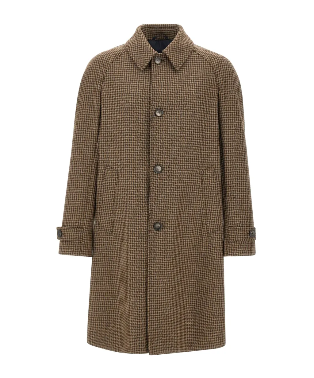 Houndstooth Button Coat