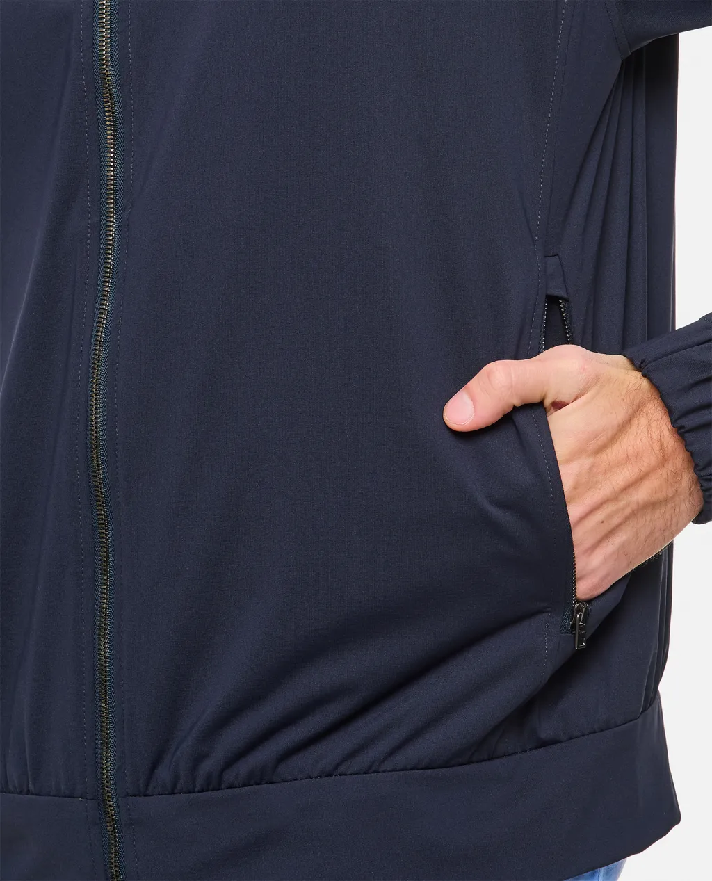 Logo Patch Zip-Up Drawstring Hoodie