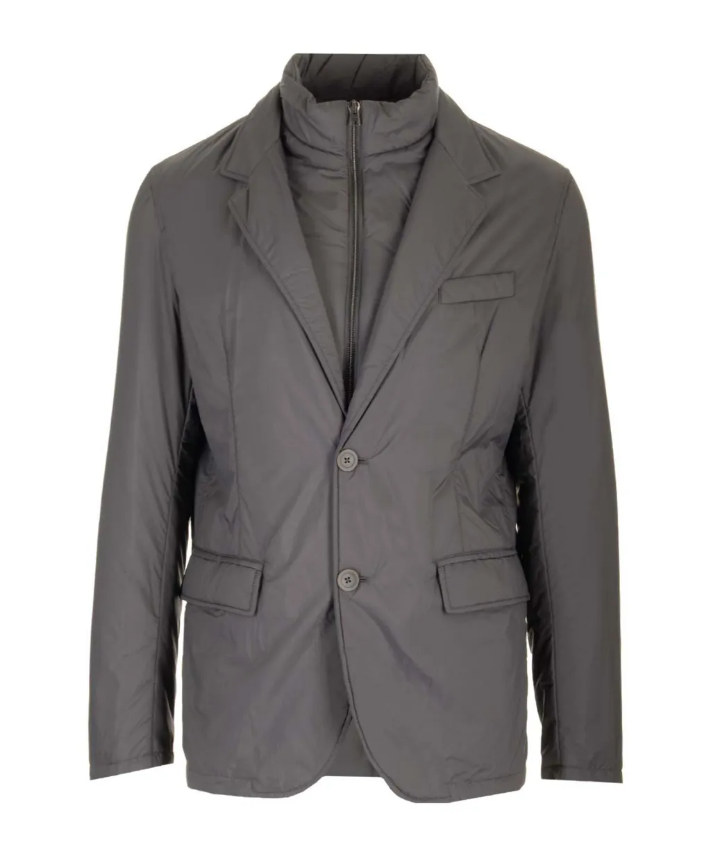 Layered Detail Zipped Jacket