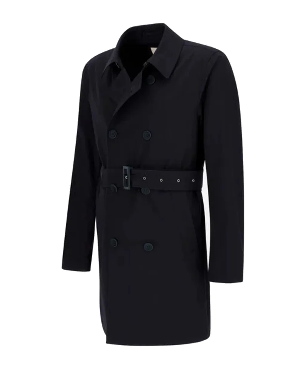 Double-Breasted Belted Trench Coat