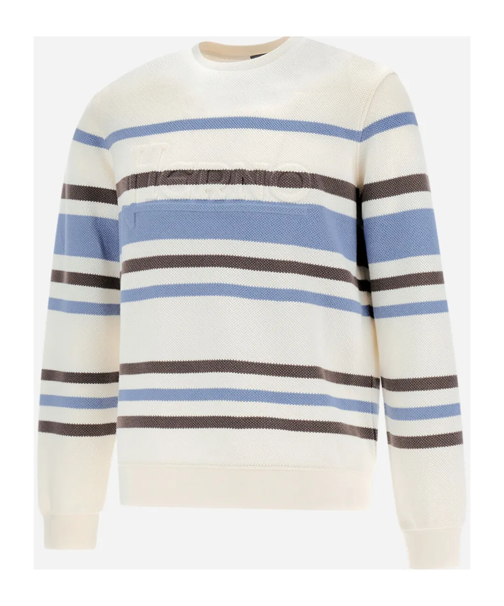 Sweatshirt In Stripe Cotton Sweater