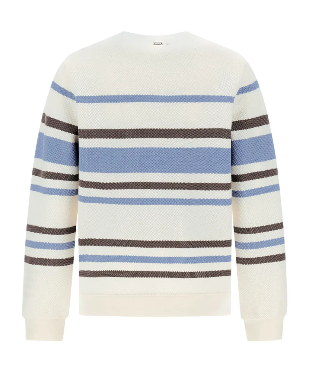 Sweatshirt In Stripe Cotton Sweater