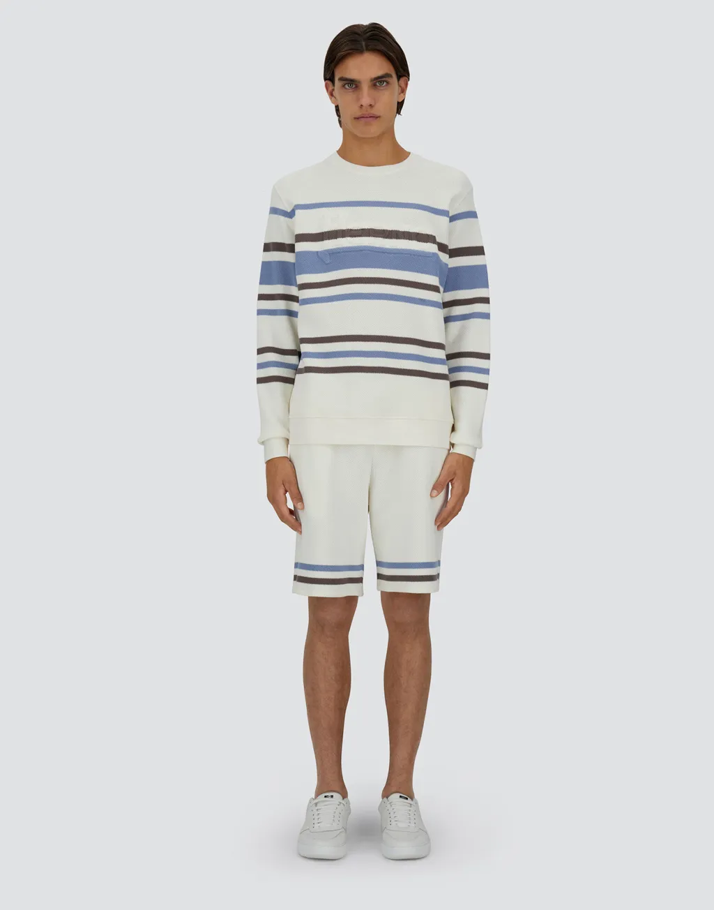 Sweatshirt In Stripe Cotton Sweater
