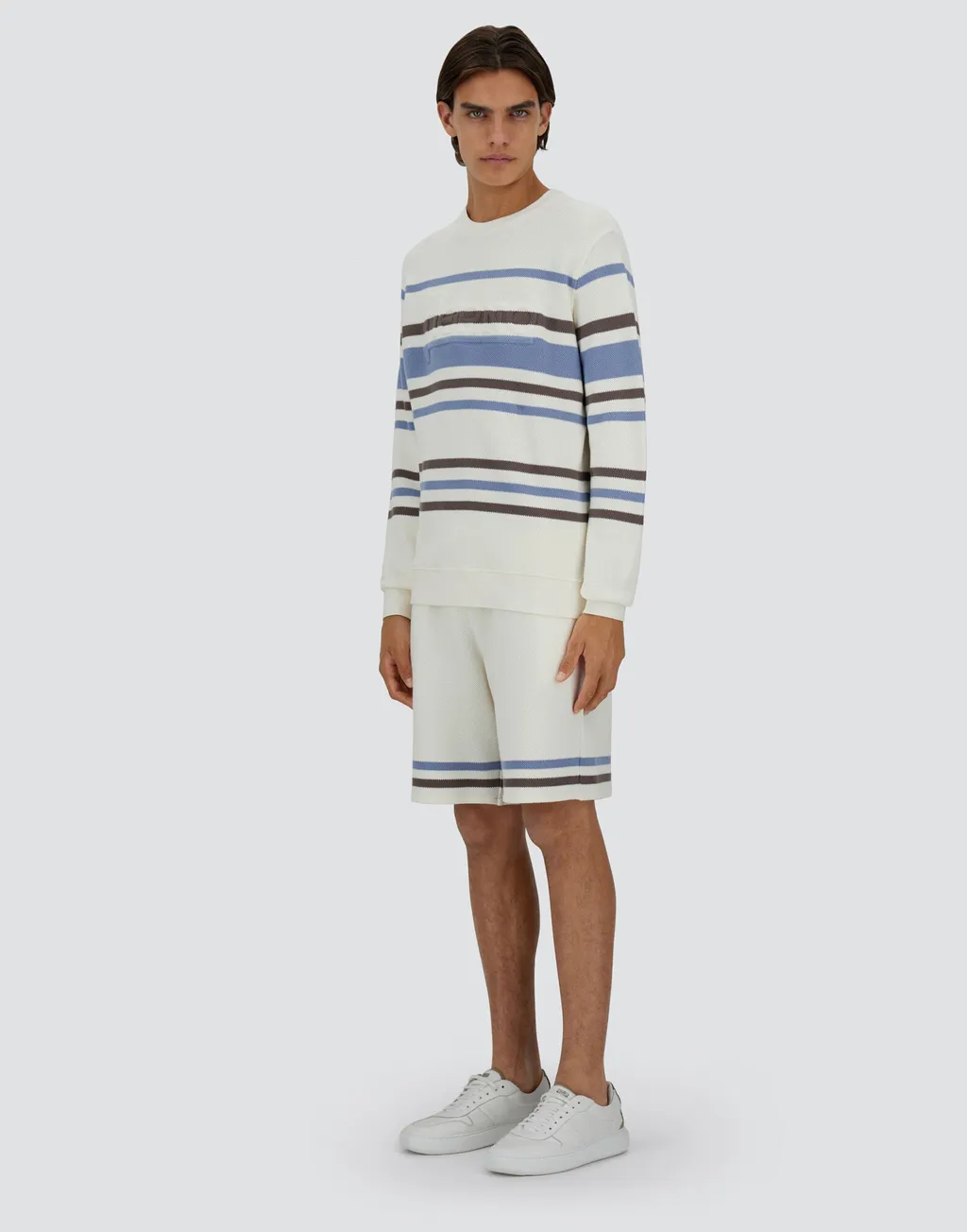 Sweatshirt In Stripe Cotton Sweater