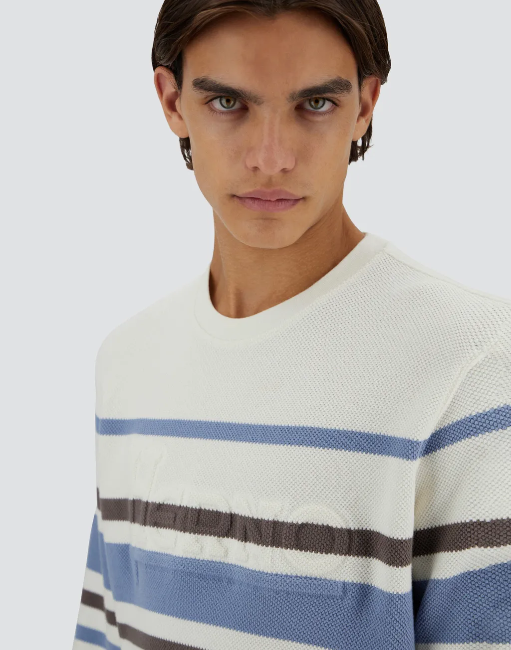 Sweatshirt In Stripe Cotton Sweater
