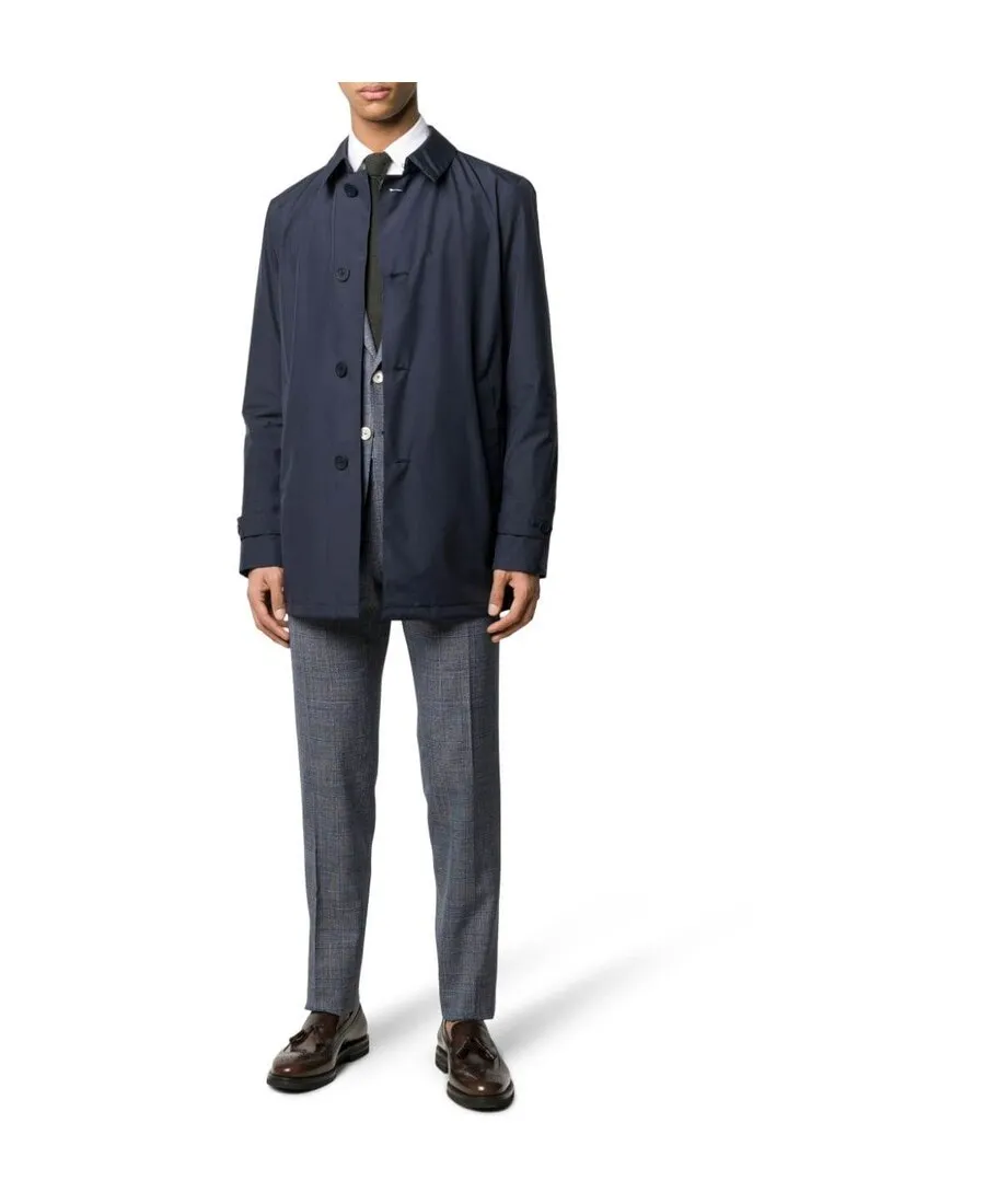 Point-Collar Button-Through Coat