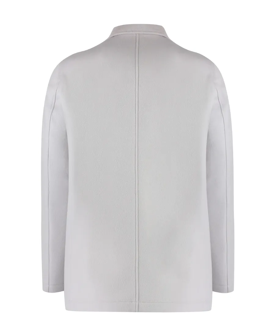 Double-Breasted High-Neck Tailored Coat