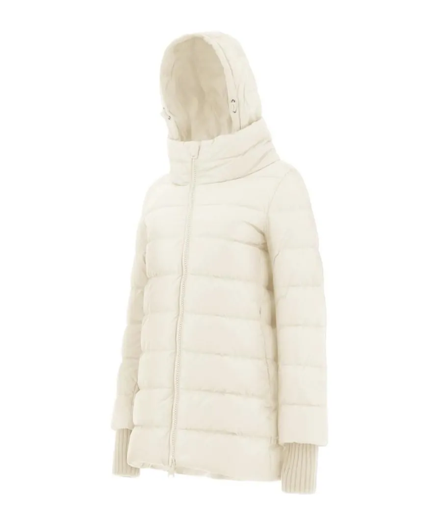 Zip-Up Hooded Down Jacket