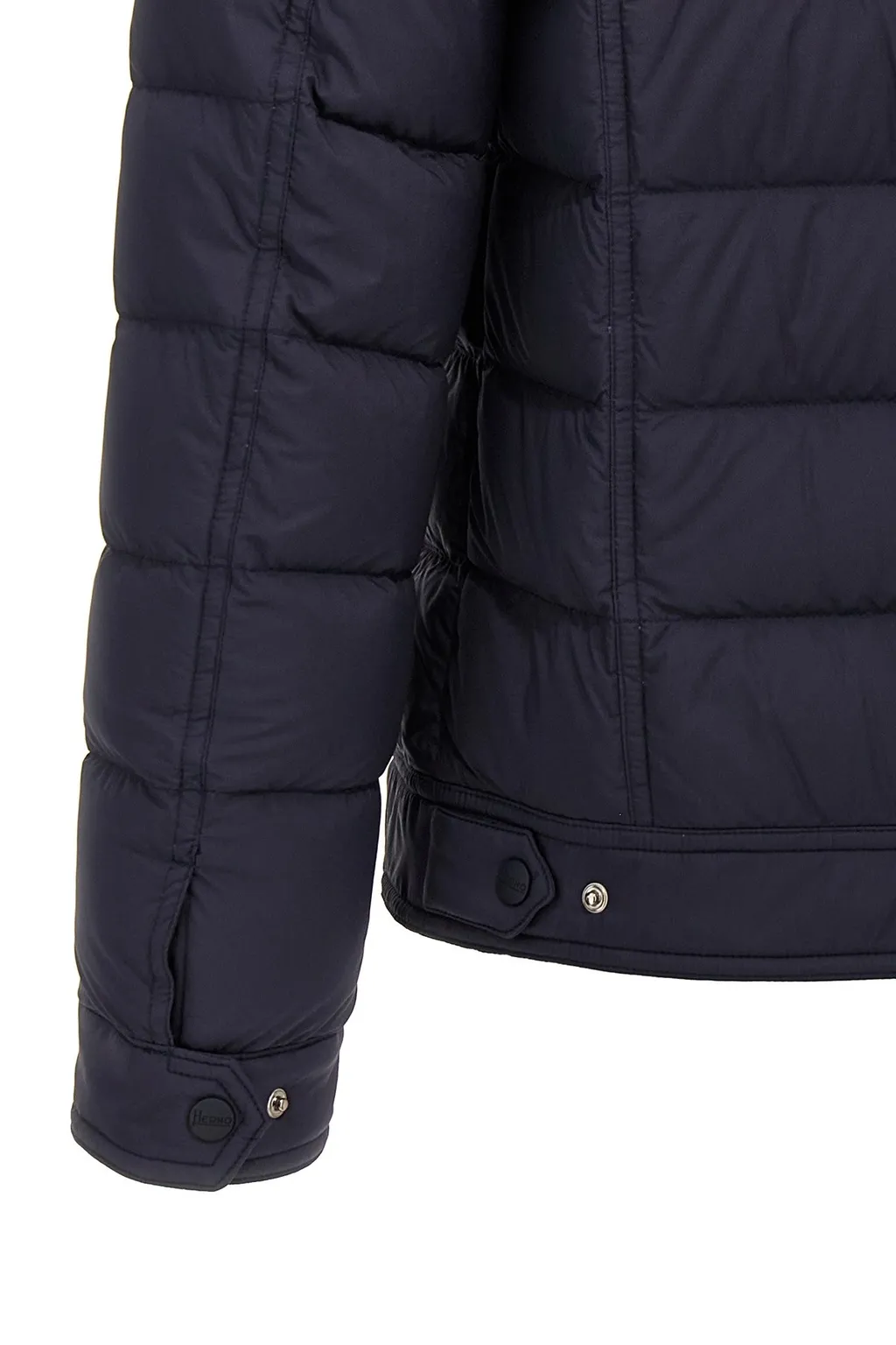 Snap-Buttoned Quilted Down Jacket