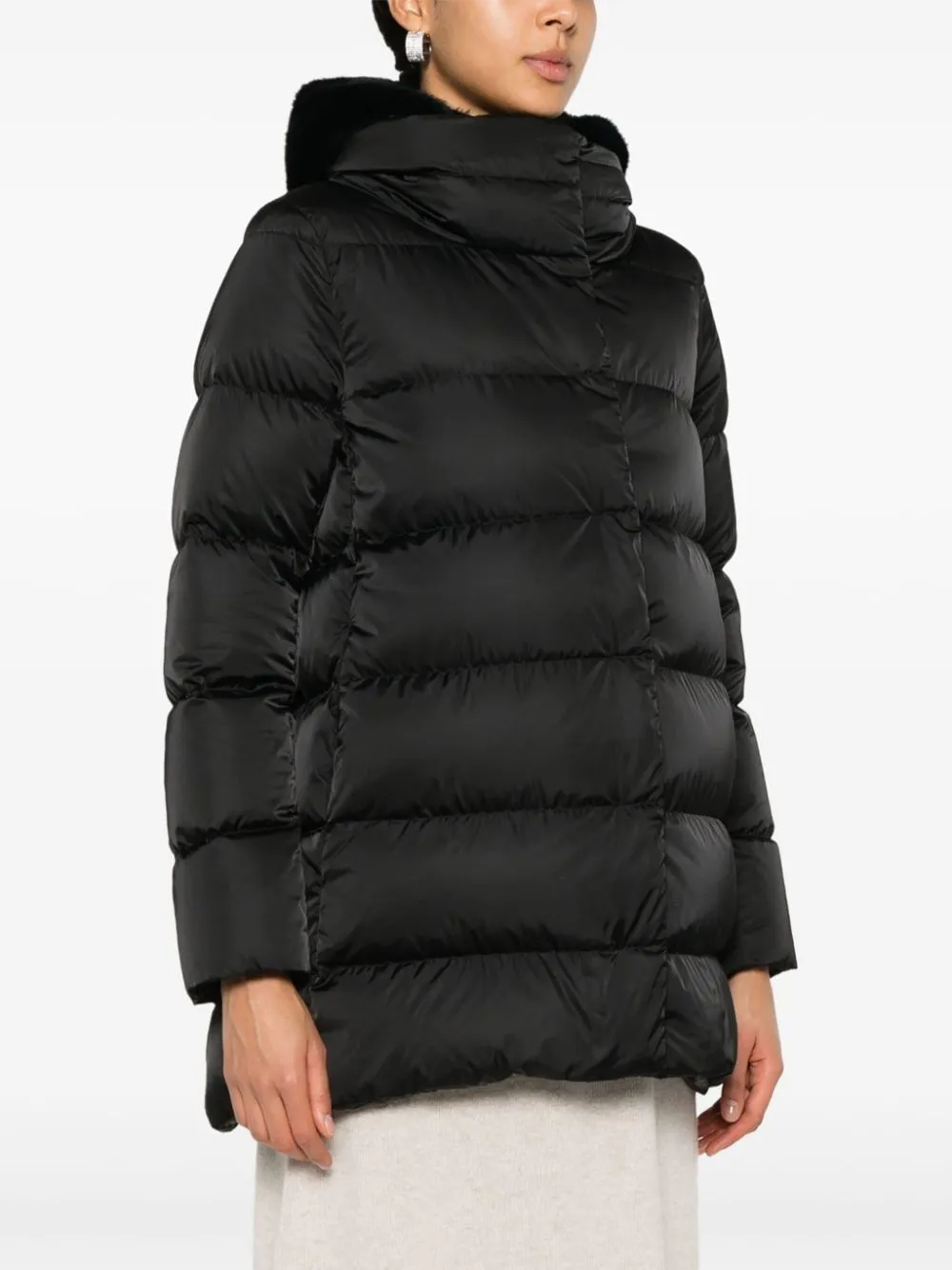 Hooded Quilted Down Coat