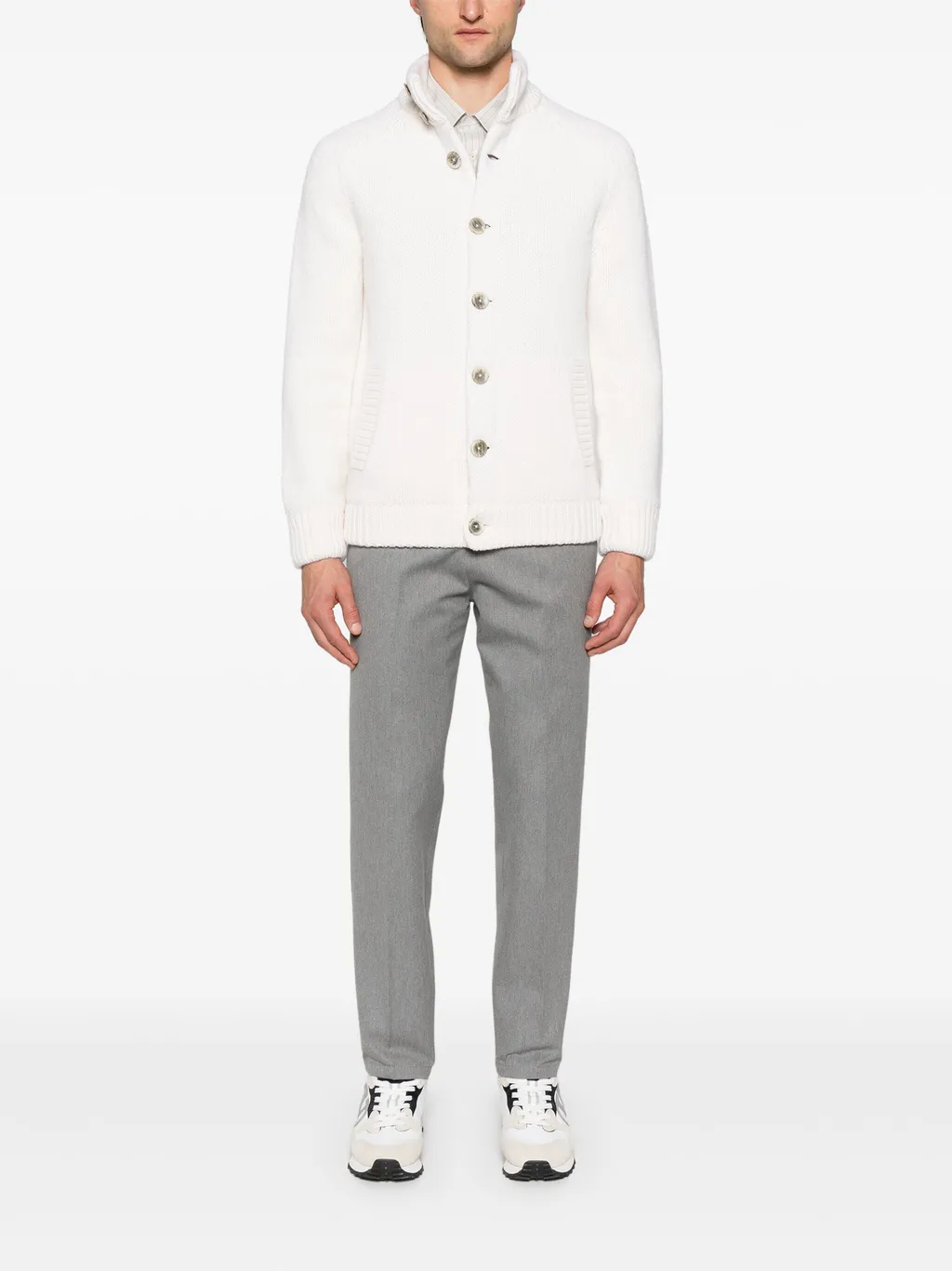 High Neck Knitted Bomber Jacket