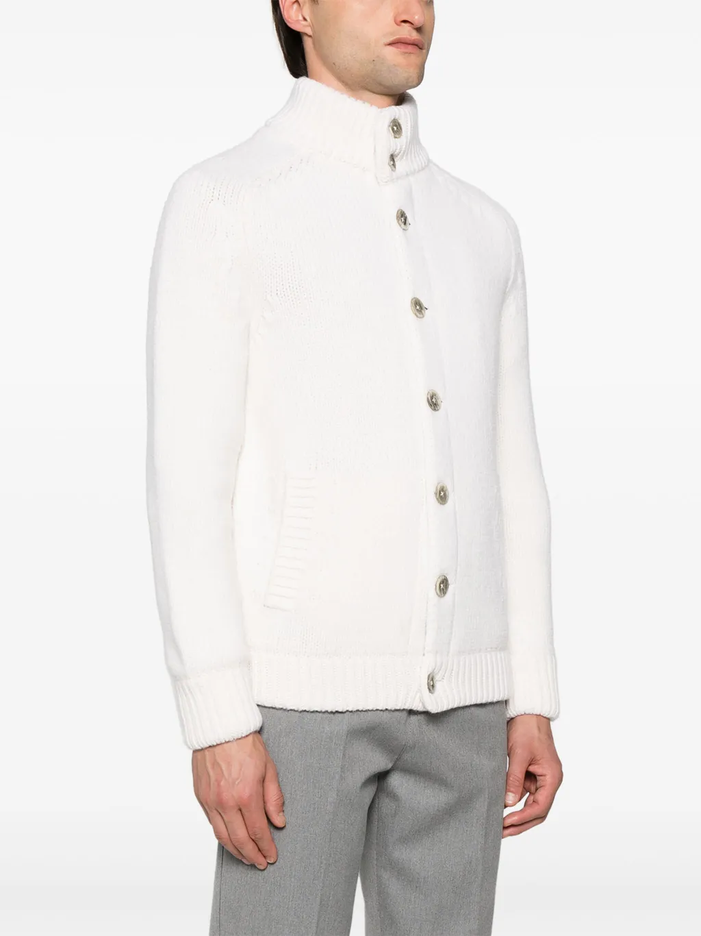 High Neck Knitted Bomber Jacket