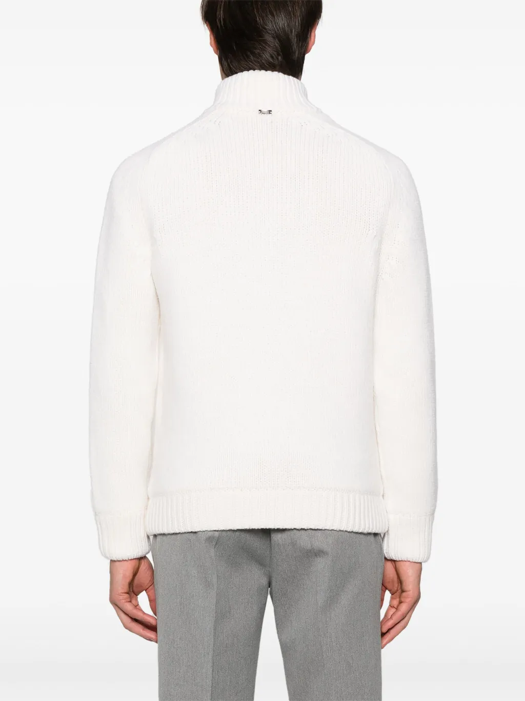 High Neck Knitted Bomber Jacket