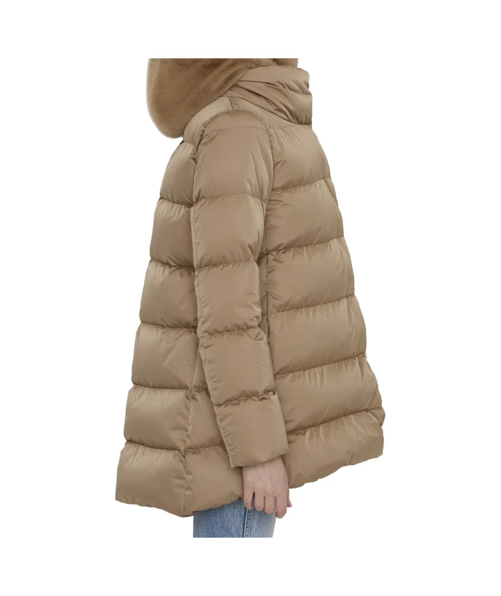 Hooded Quilted Down Coat