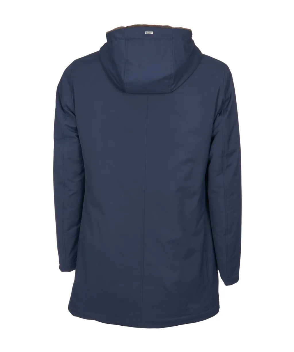 High-Neck Hooded Coat