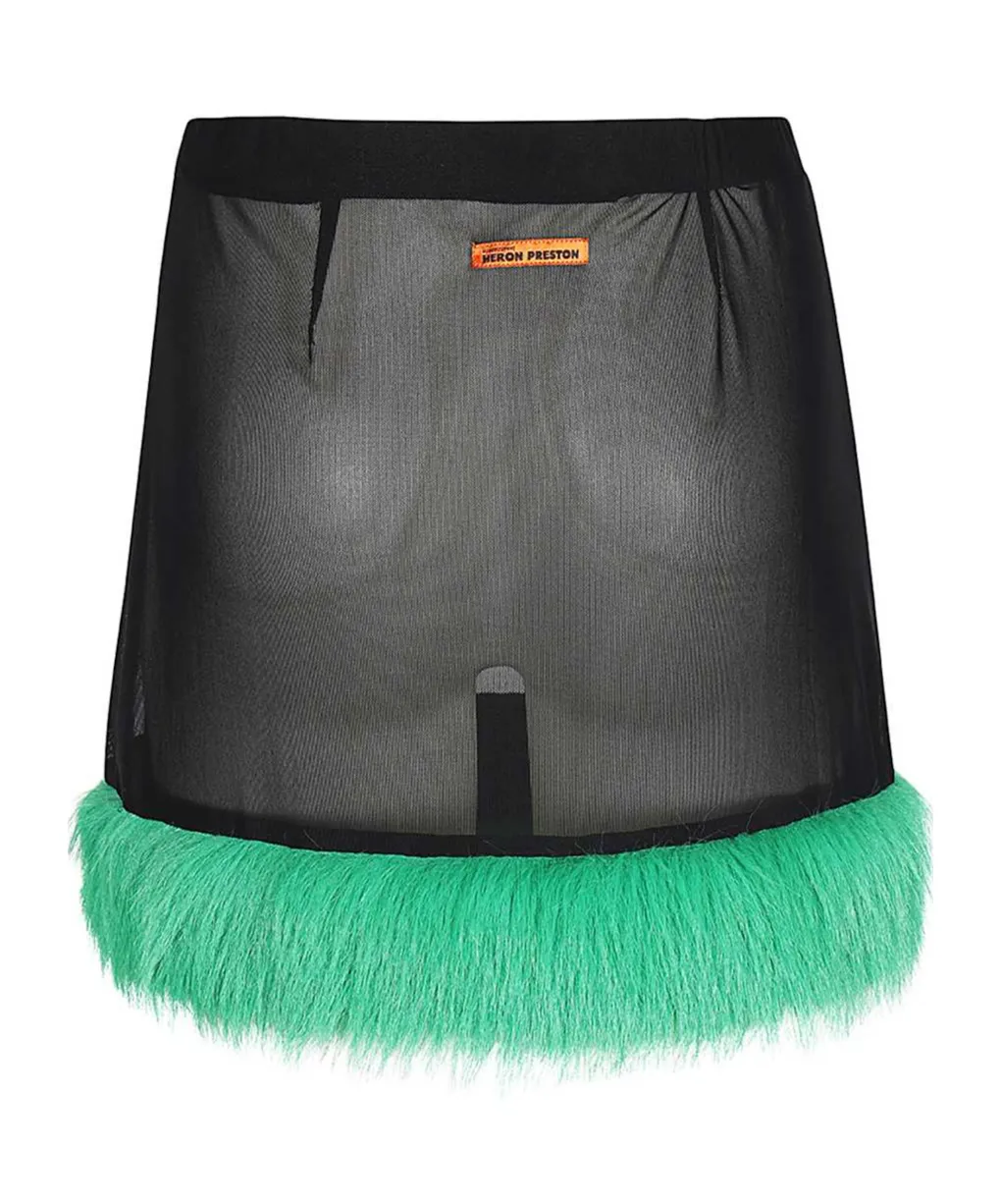 Faux-Fur Straight Skirt