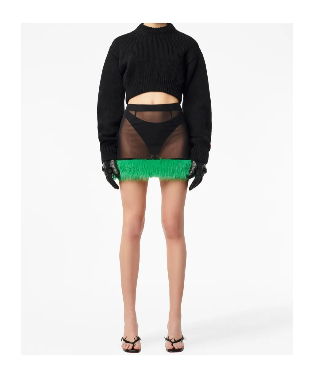 Faux-Fur Straight Skirt