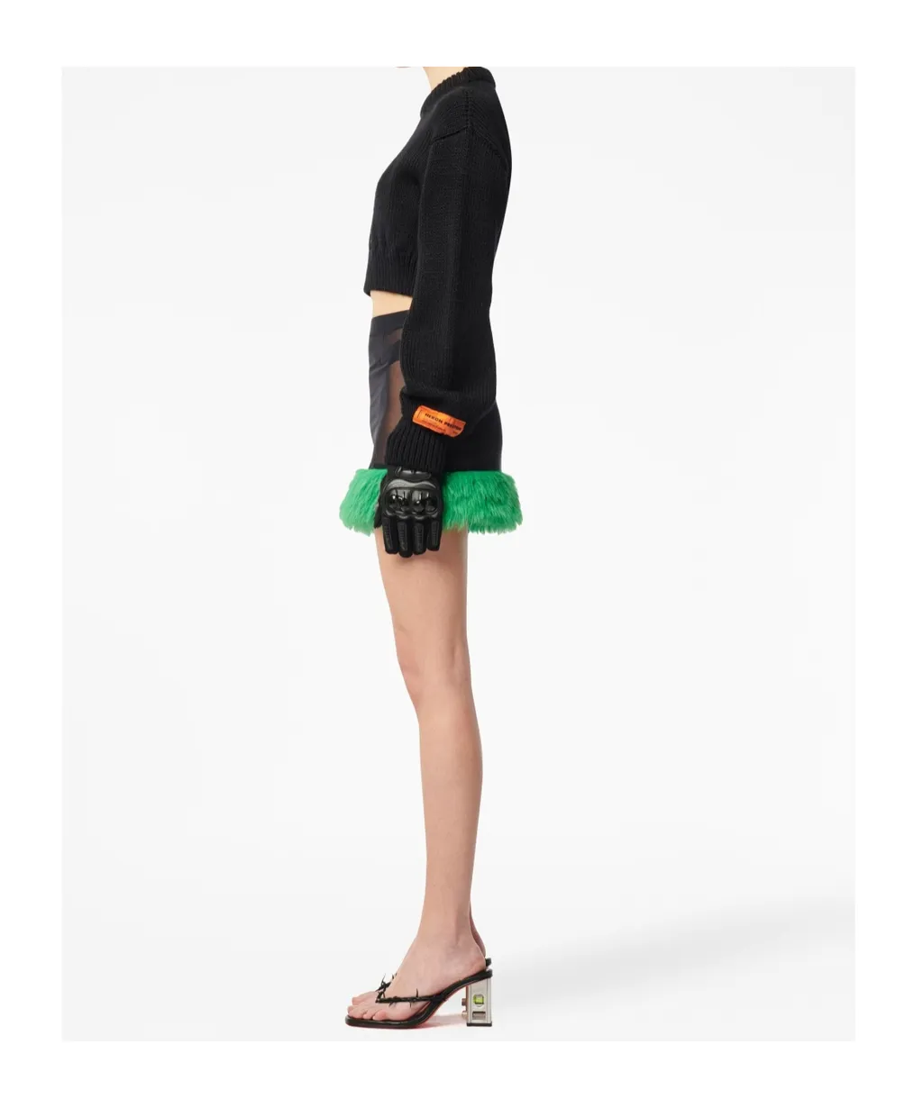 Faux-Fur Straight Skirt