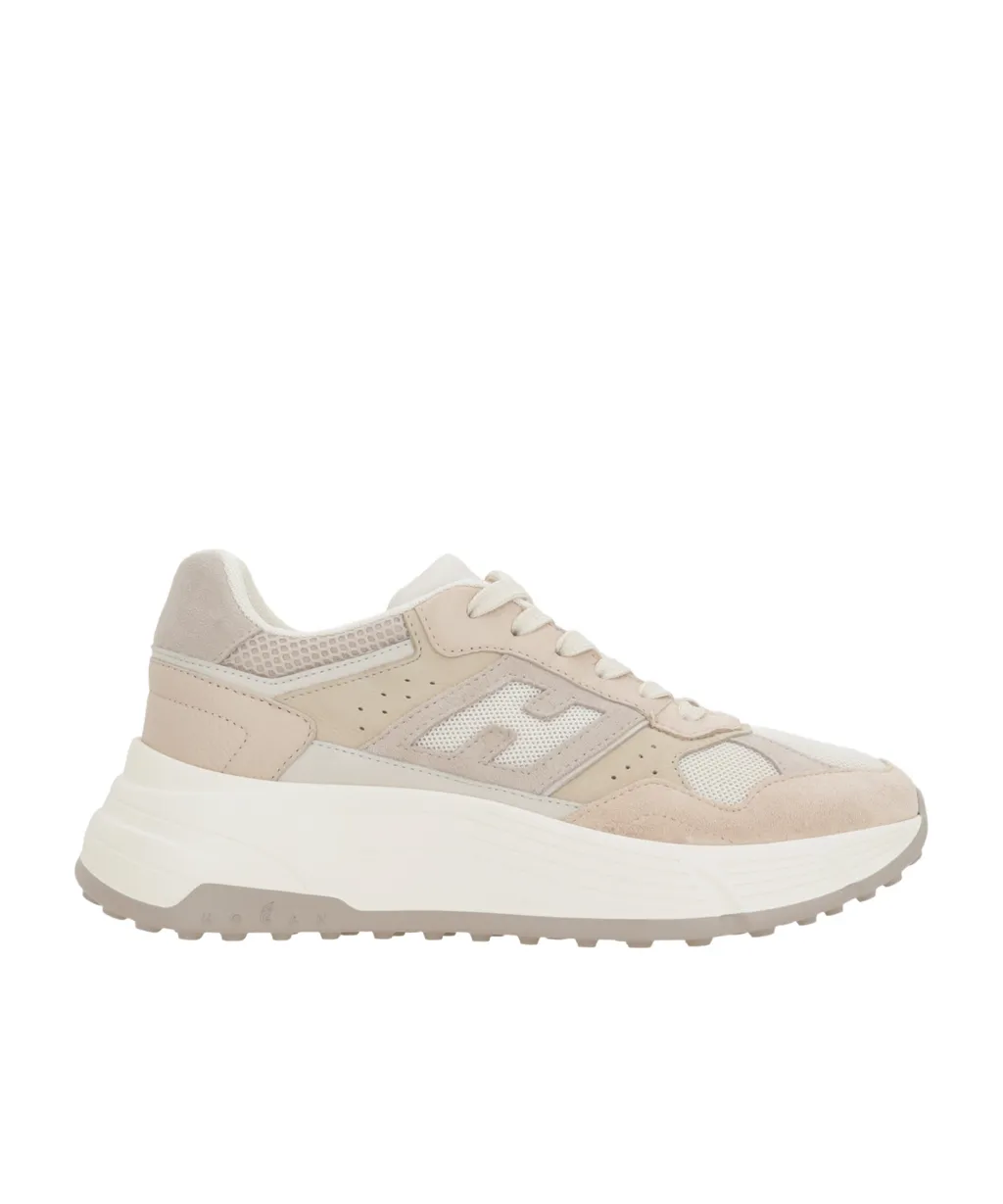 Panelled Lace-Up Sneakers