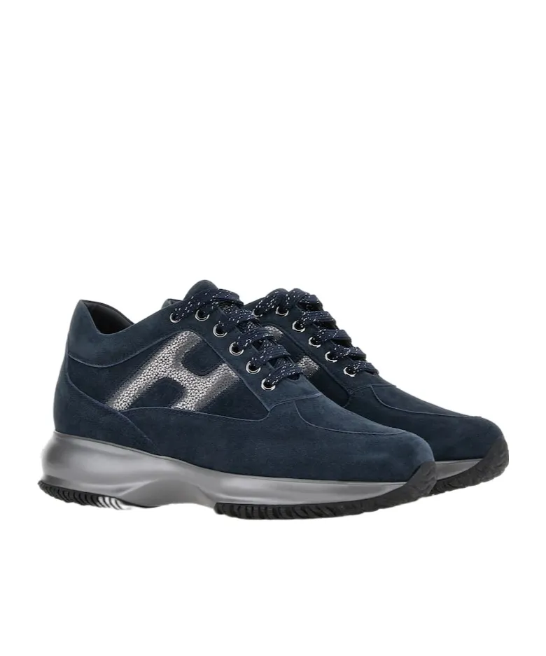 Interactive Round Toe Lace-Up Sneakers