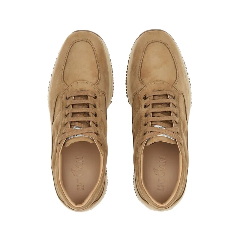 Interactive Lace-Up Leather Sneakers