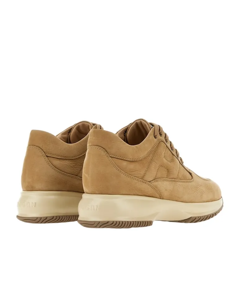 Interactive Lace-Up Leather Sneakers
