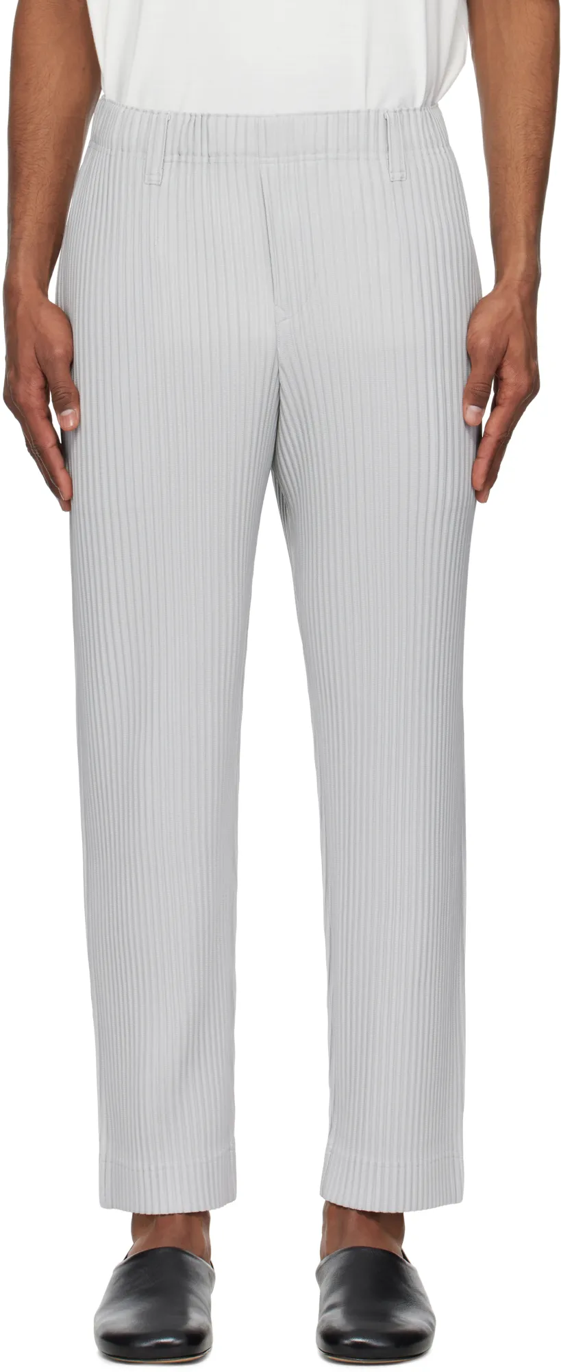 Pleated Straight-Leg Trousers