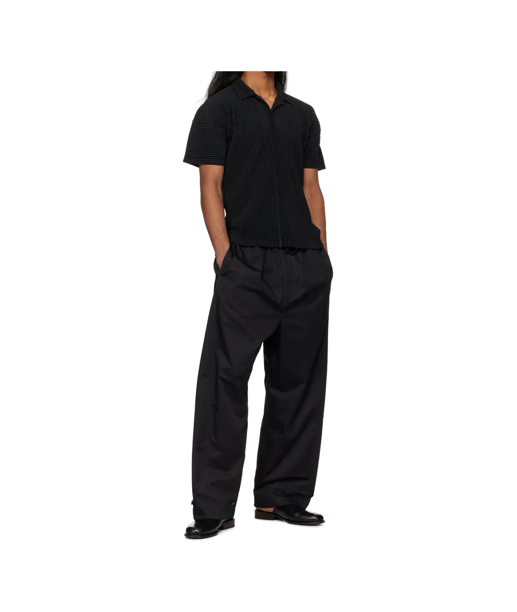 Short-Sleeved Pleated Polo Shirt