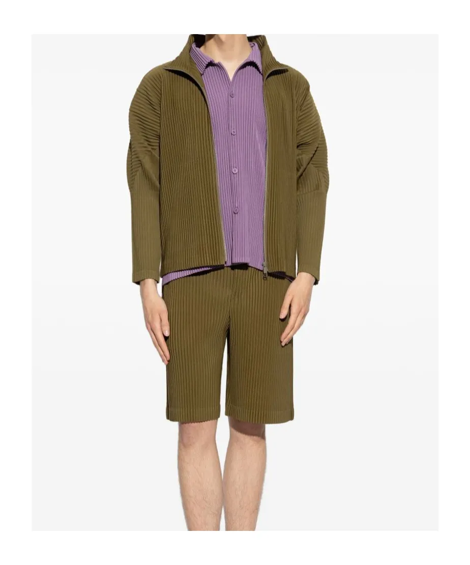 Pleated High Neck Jacket