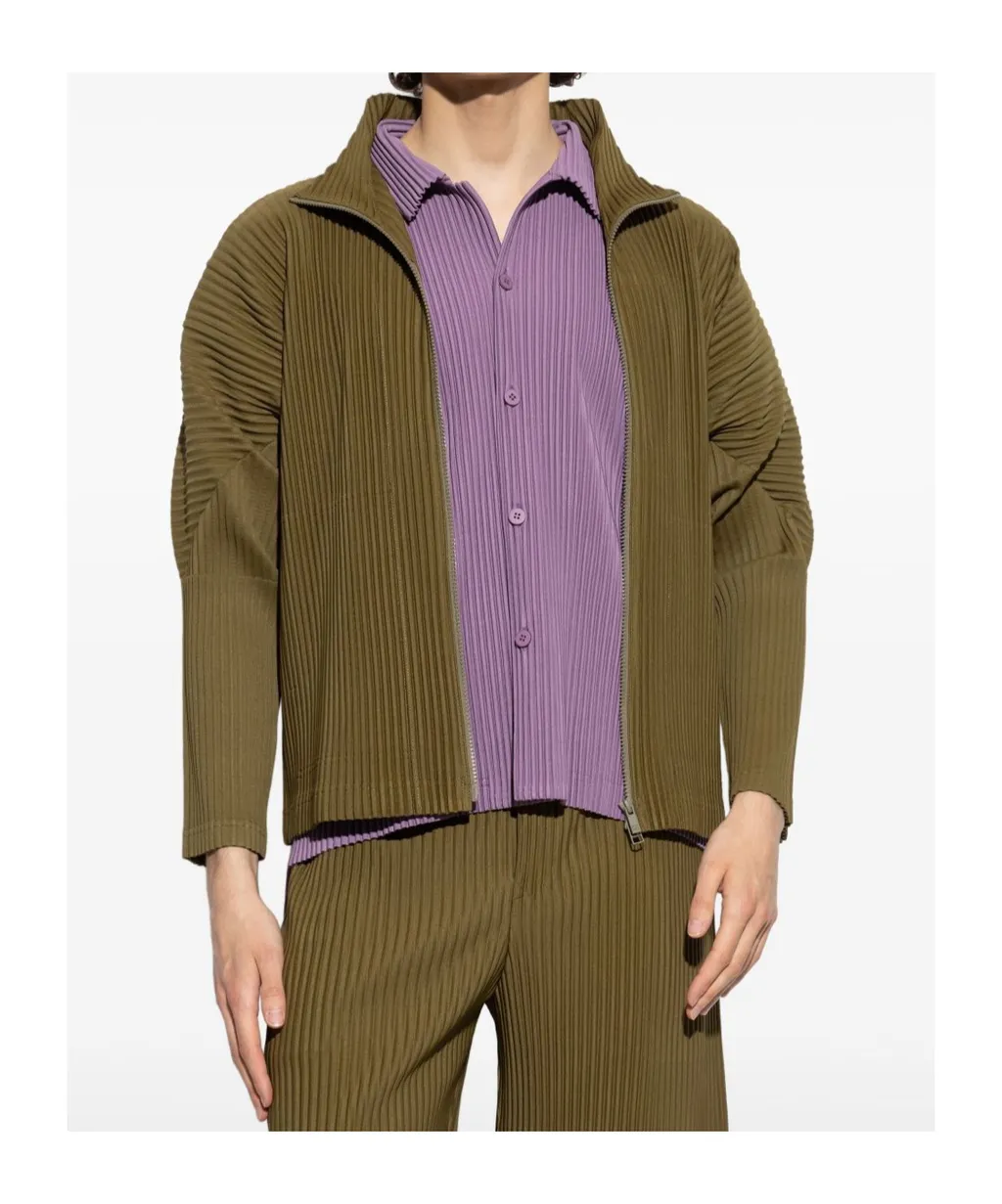 Pleated High Neck Jacket